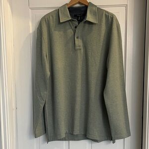 Mark Law Classic Olive Long Sleeve Men’s Polo Shirt  Size Large
